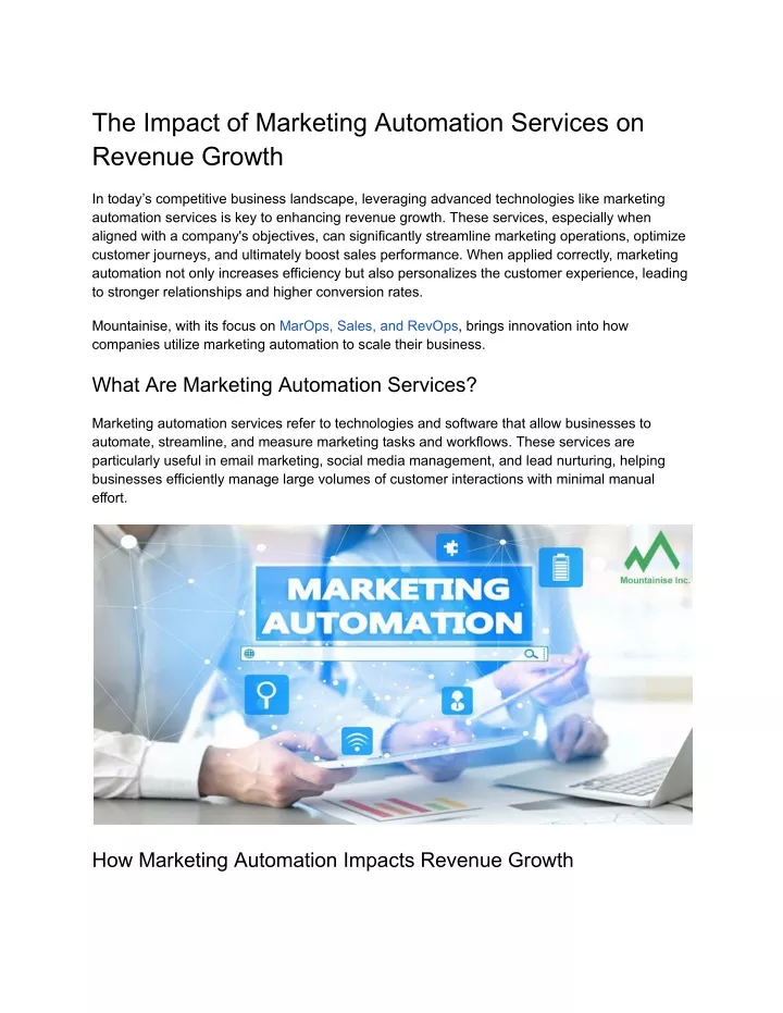 the impact of marketing automation services