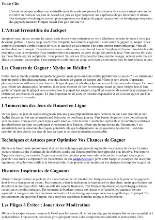 L'Excitation du Jackpot en Direct : Gagner Gros et Révolutionner Votre Vie en Un