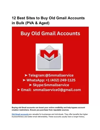 12 Best Sites to Buy Old Gmail Accounts in Bulk (PVA & Aged)