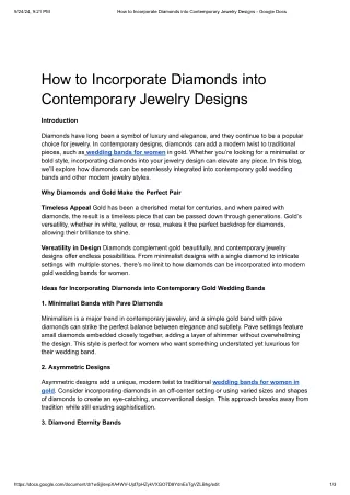 How to Incorporate Diamonds