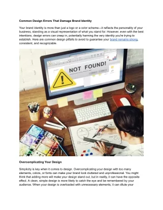 Common Design Errors That Damage Brand Identity