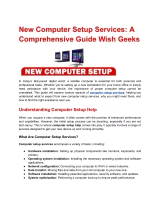 new computer setup services a comprehensive guide