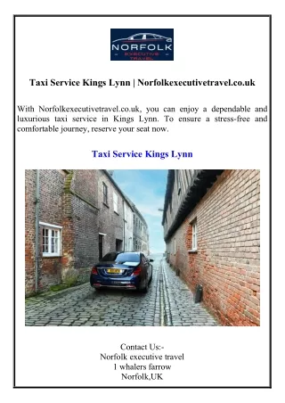 Taxi Service Kings Lynn Norfolkexecutivetravel.co.uk