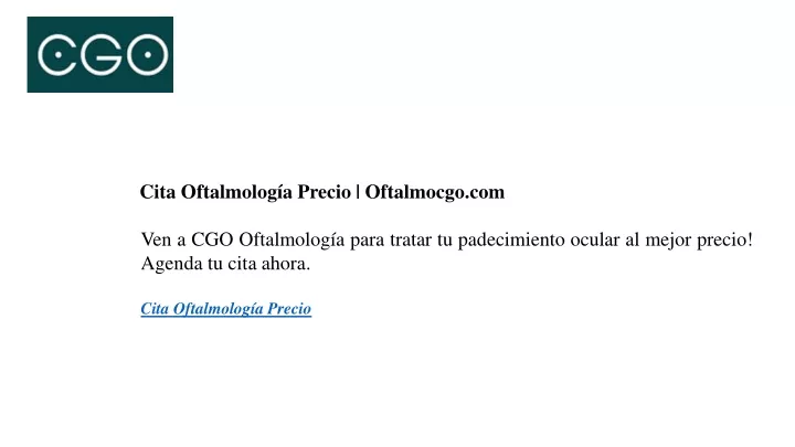 cita oftalmolog a precio oftalmocgo com