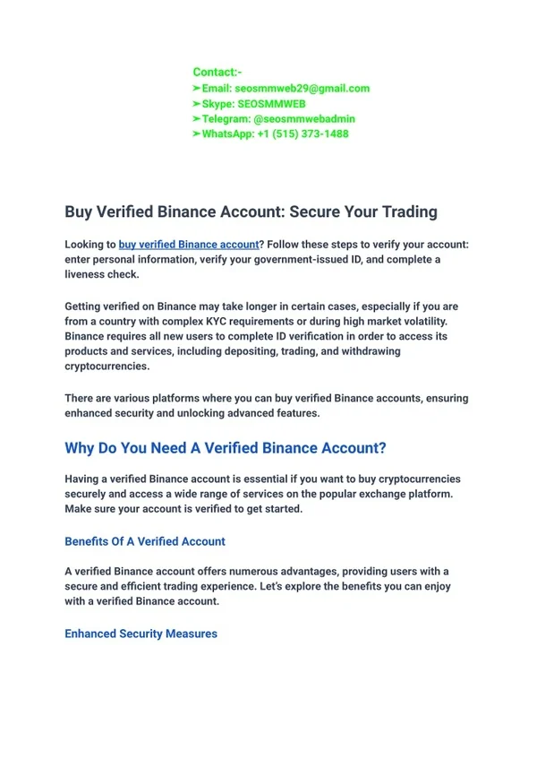 Where can I Buy Verified   Binance Account ?