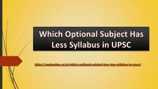 Which Optional Subject Has Less Syllabus in UPSC