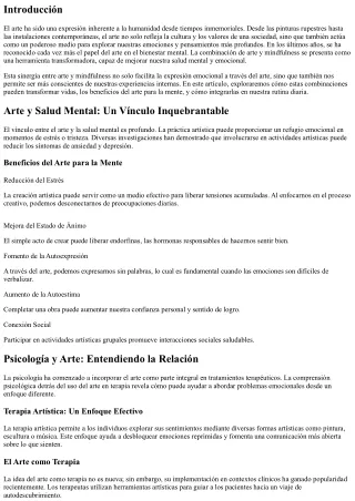 “Arte y Mindfulness: Combinaciones que Transforman Vidas”