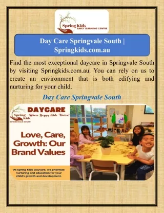 Day Care Springvale South   Springkids.com.au