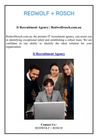 It Recruitment Agency Redwolfrosch.com.au