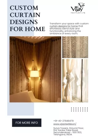 Custom Curtain Designs for Home and curtains for home