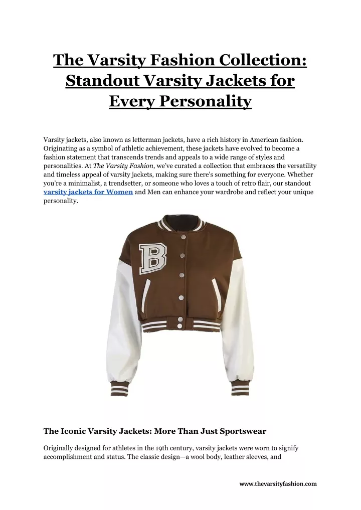 the varsity fashion collection standout varsity