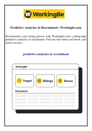 Predictive Analytics In Recruitment Workingbe.com