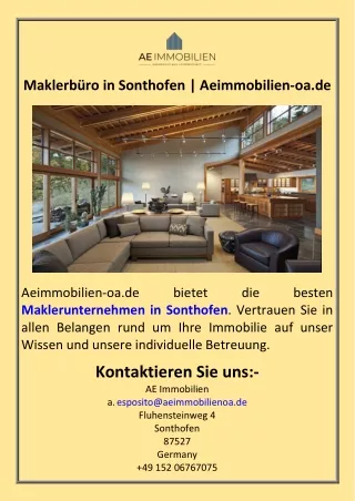 Maklerbüro in Sonthofen  Aeimmobilien-oa.de