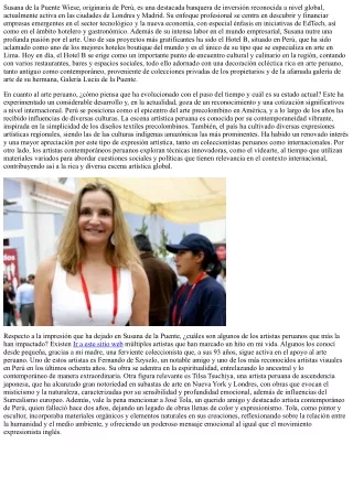 Susana de la Puente: La conexión entre la inversión y el arte contemporáneo peru