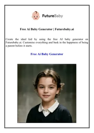 Free Ai Baby Generator Futurebaby.ai