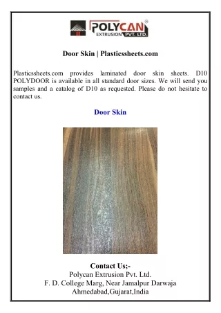 Door Skin  Plasticssheets.com