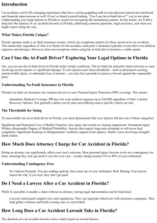 Can I Sue the At-Fault Driver? Exploring Your Legal Options in Florida