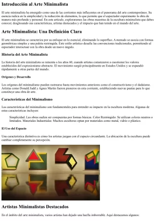 **Obras Maestras de la Escultura Minimalista que Debes Conocer**