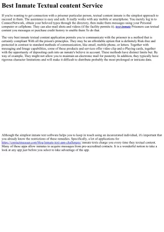 best inmate textual content service