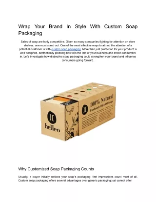 wrap your brand in style with custom soap