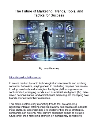 The Future of Marketing Tends Tools, and Tactics for Success