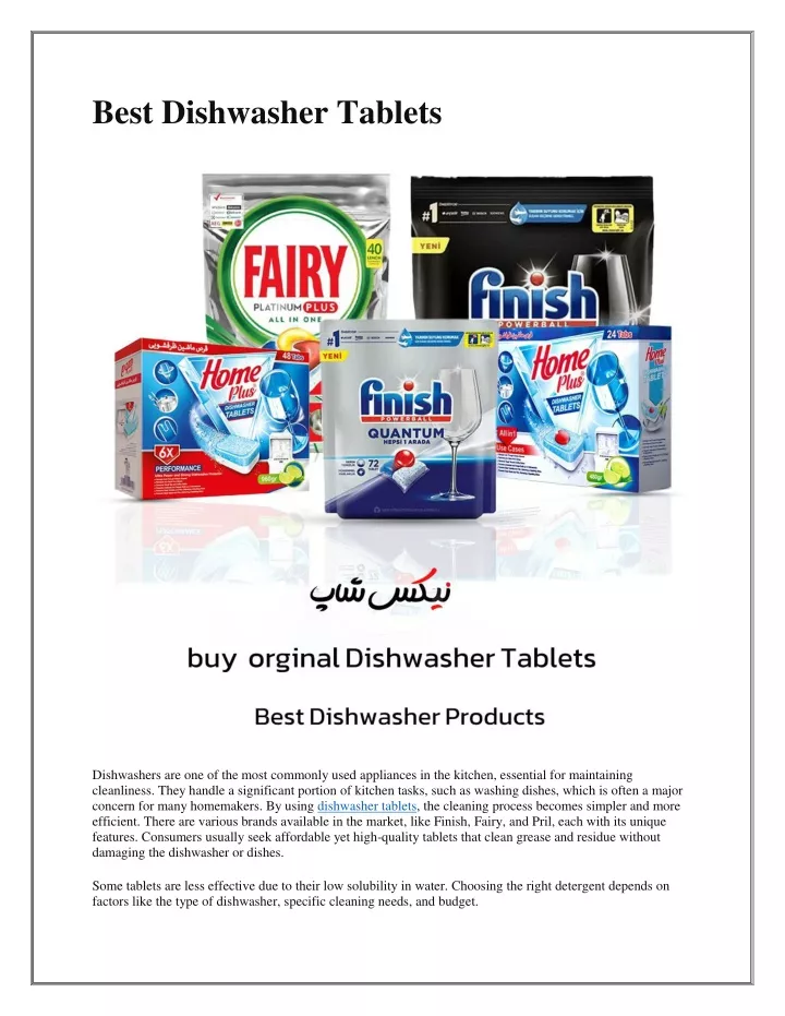 best dishwasher tablets