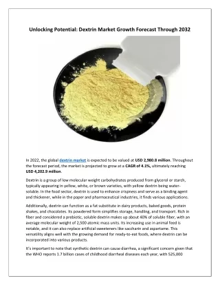 Dextrin Market