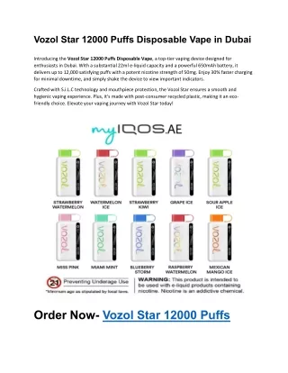 Vozol disposable Vape in Dubai