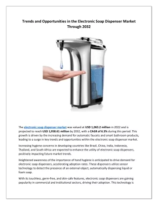 Electronic Soap Dispenser Market