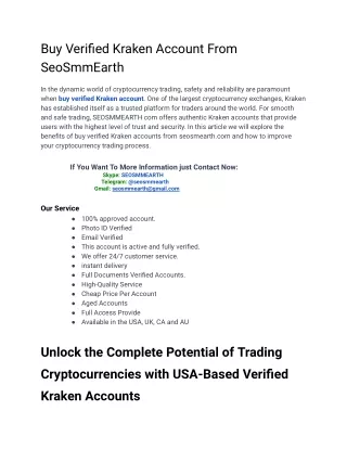 9 Super Useful Tips To Buy Verified Kraken Account
