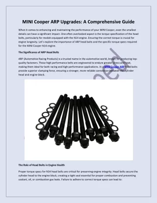 N14 Head Bolt Torque Spec