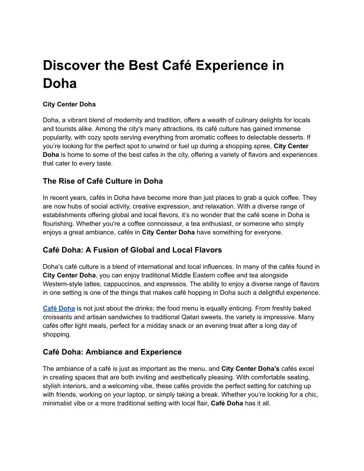 discover the best caf experience in doha