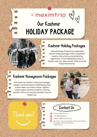 Our Kashmir Holiday Packages