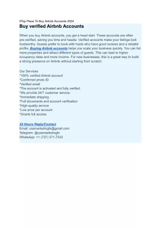 5Top Place To Buy Airbnb Accounts 2024