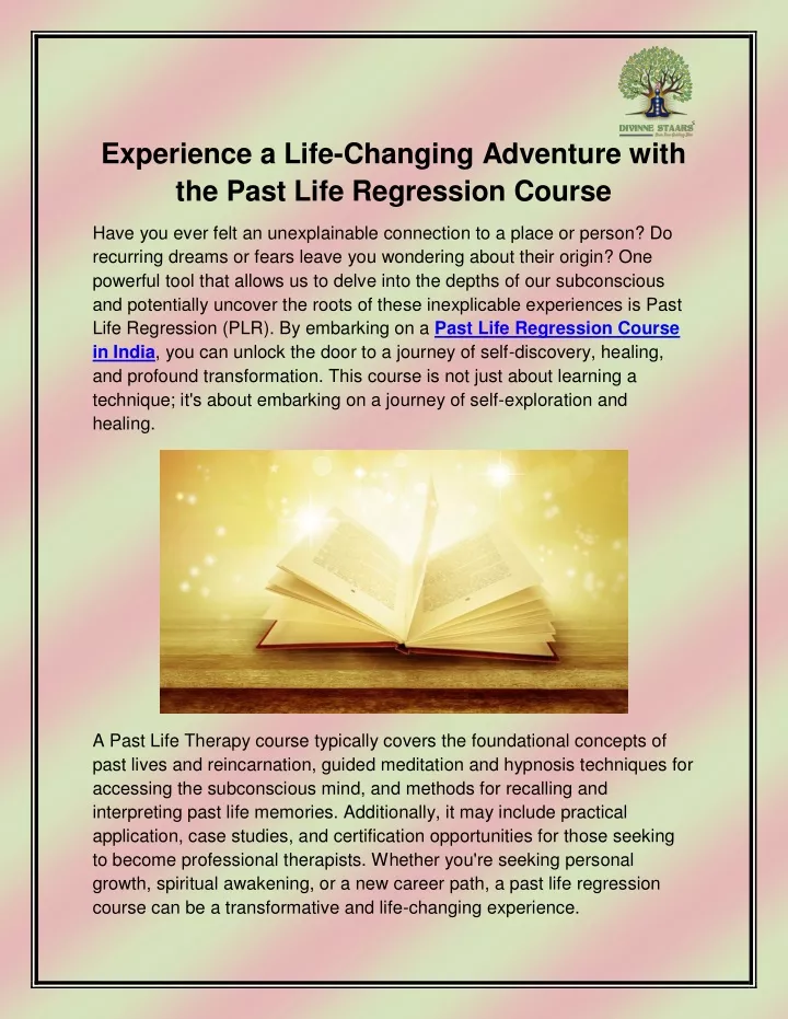 experience a life changing adventure with