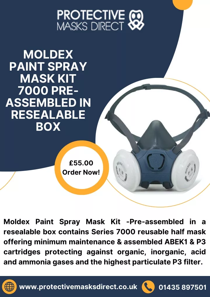 moldex paint spray mask kit 7000 pre assembled