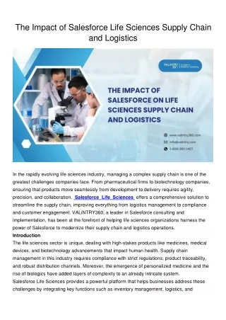 The Impact of Salesforce Life Sciences Supply Chain and Logistics (1)