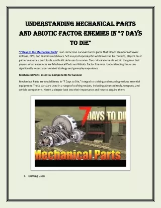 understanding mechanical parts understanding