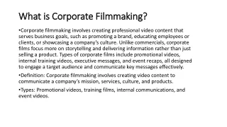 what is corporate filmmaking