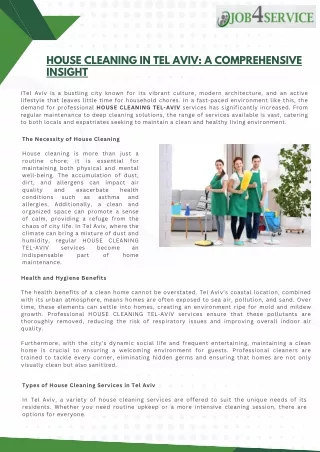 House Cleaning in Tel Aviv A Comprehensive Insight