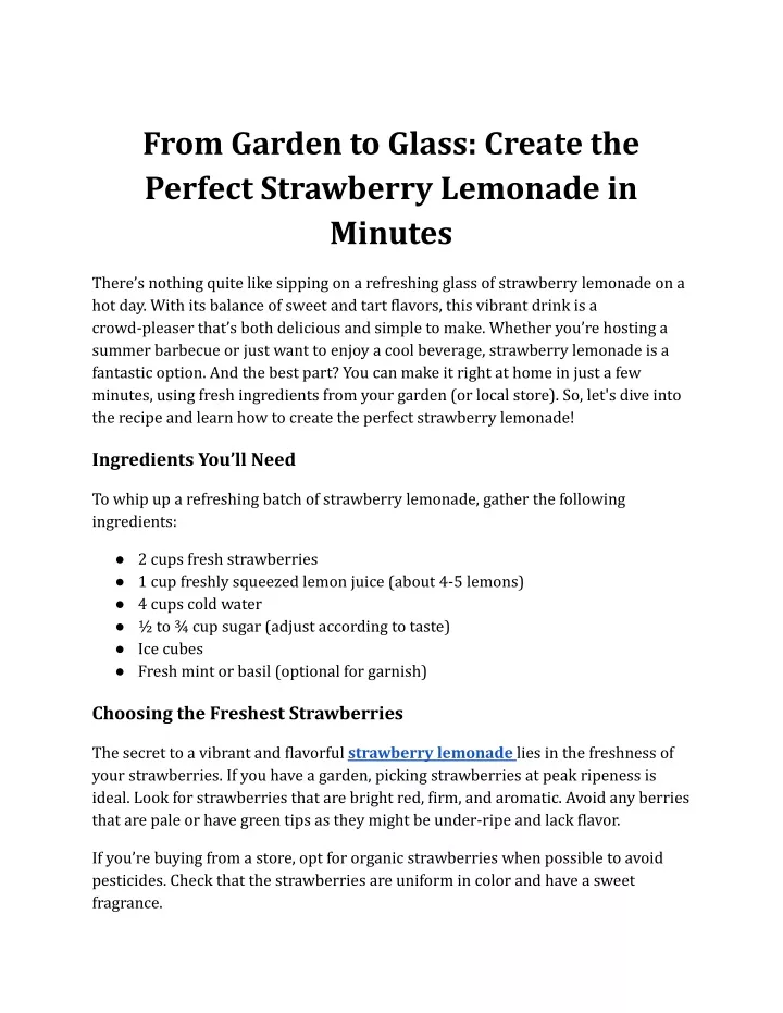 from garden to glass create the perfect