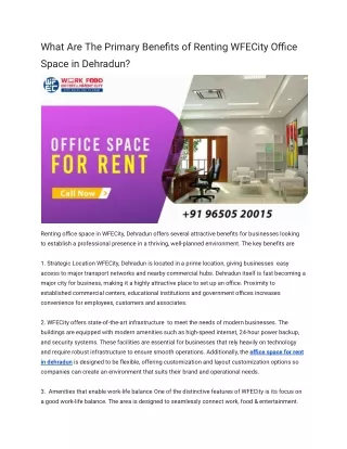 what are the primary benefits of renting wfecity