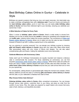 best birthday cakes online in guntur celebrate