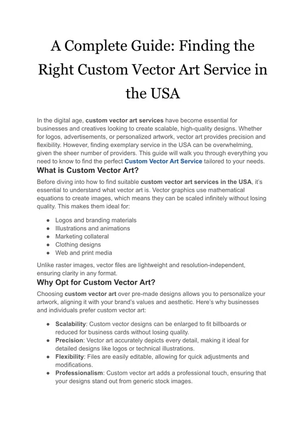 Affordable Custom Vector Art Design Services in USA