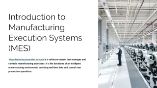 introduction to manufacturing execution systems