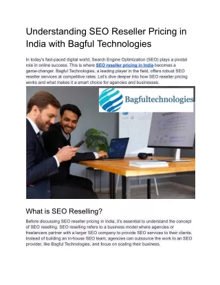 Understanding SEO Reseller Pricing in India with Bagful Technologies