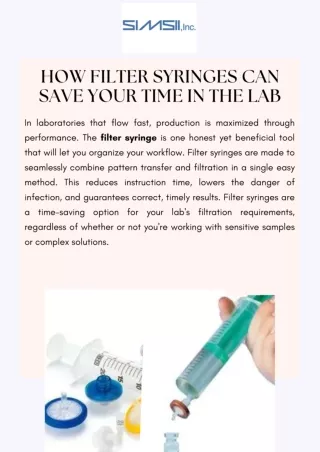 How Filter Syringes Can Save Your Time in the Lab