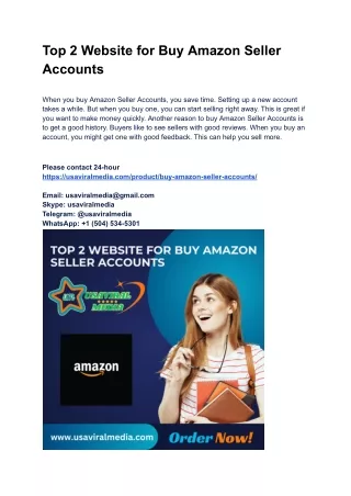 Top 2 Website for Buy Amazon Seller Accounts