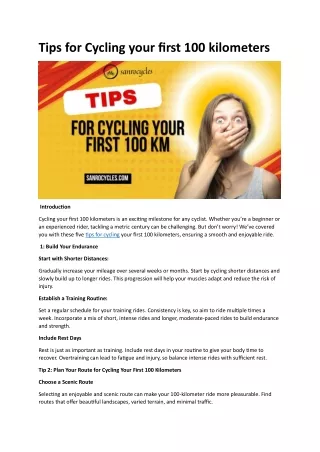 Tips for Cycling your first 100 kilometers