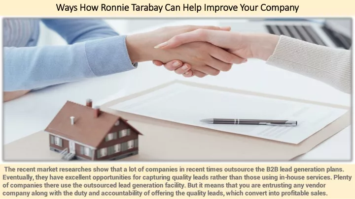 ways how ronnie tarabay can help improve your company